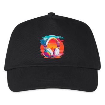 80s Headphones - Kids’ Baseball Cap - black - Front