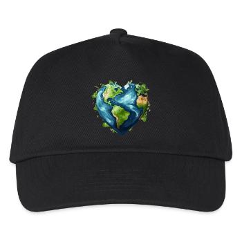 Liebe unsere Erde - Kinder Basecap - Schwarz - Vorne