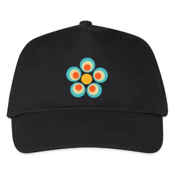 70s Flower Pattern - Kids’ Baseball Cap - black - Front