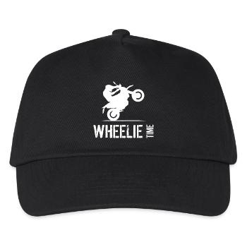 Motorcycle Biker Symbol Wheelie Time Illustration - Kids’ Baseball Cap - black - Front