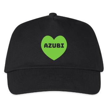 Herz Azubi gruen - Kinder Basecap - Schwarz - Vorne