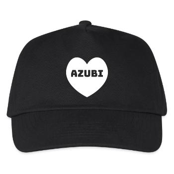 Herz Azubi weiss - Kinder Basecap - Schwarz - Vorne