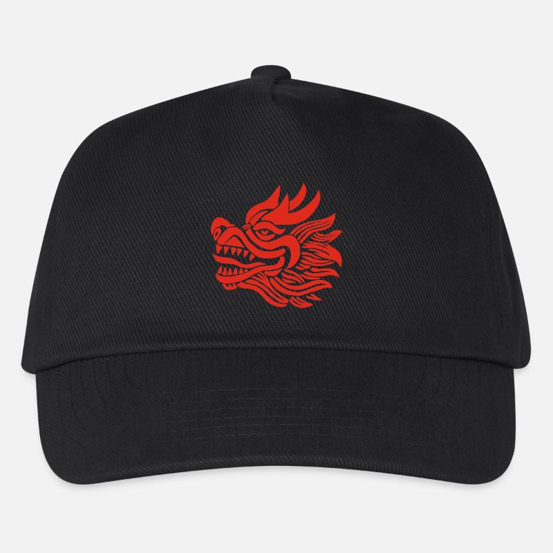 Chinesischer Drachenkopf (Rot) - Kinder Basecap - Schwarz