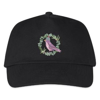 Bird with mistletoe & eucalyptus in winter mood - Kids’ Baseball Cap - black - Front