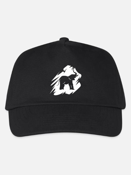 Elefant Pinselstrich Icon Logo Elefanten Symbol - Kinder Basecap - Schwarz