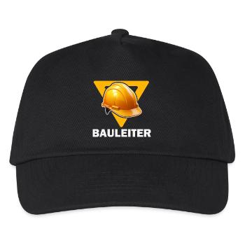 Baustellenleiter Bauhelm - Kinder Basecap - Schwarz - Vorne