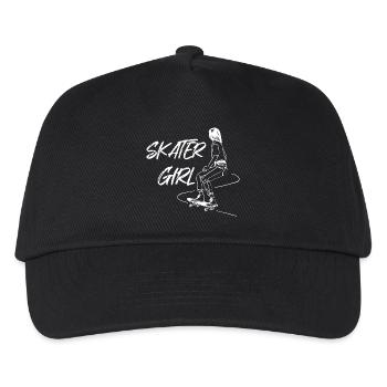 Skater-Mädchen - Kinder Basecap - Schwarz - Vorne