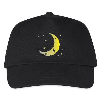 Mond und Sterne - Kinder Basecap - Schwarz - Vorne
