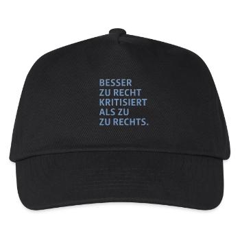Lieber gerecht kritisiert als zu rechts - Kinder Basecap - Schwarz - Vorne