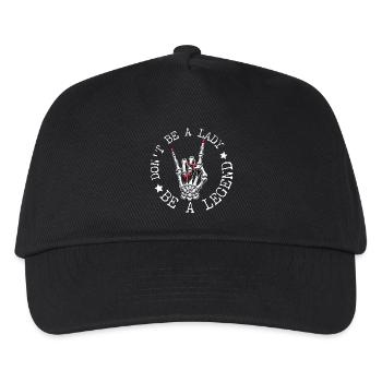 hand sign metal dont be a lady festival spruch - Kinder Basecap - Schwarz - Vorne