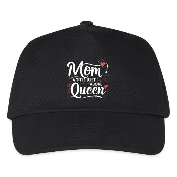 Mama - ein Titel knapp über Queen - Kinder Basecap - Schwarz - Vorne
