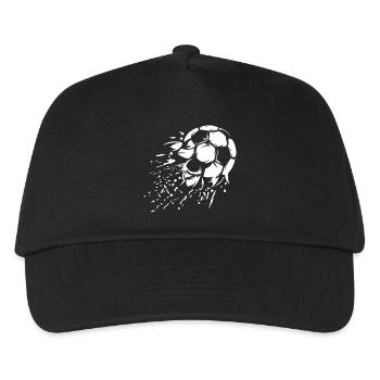 Fußball Schuss Explosion Illustration Team Logo - Kinder Basecap - Schwarz - Vorne