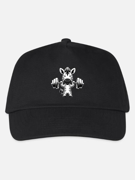 Zebra Workout Silhouette mit Hantel - Kinder Basecap - Schwarz