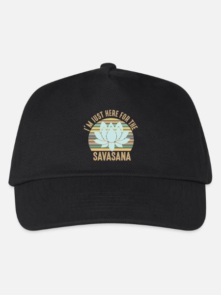 I'm Just Here For The Savasana Cool Yoga Retro - Kinder Basecap - Schwarz