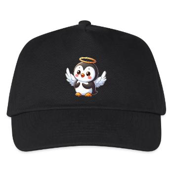 Süßer Pinguin Engel mit Flügeln und Heiligenschein - Kinder Basecap - Schwarz - Vorne