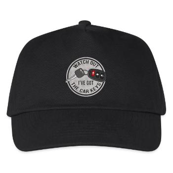 Pass auf, ich habe die Autoschlüssel - Kinder Basecap - Schwarz - Vorne