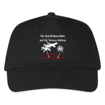 Für den Klimaschutz festkleben Klima Urlaub - Kinder Basecap - Schwarz - Vorne