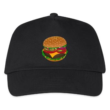 Leckerer Burger Genuss - Kinder Basecap - Schwarz - Vorne