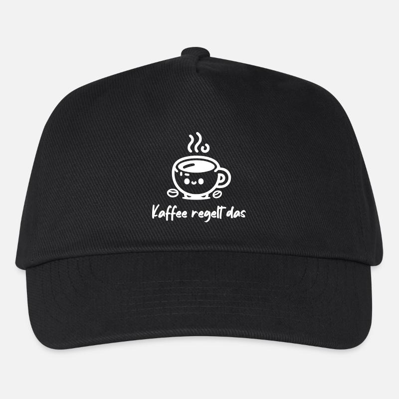 Kaffee regelt das! Tasse Kaffeebohne - Kinder Basecap - Schwarz