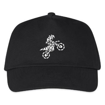 Motocross Silhouette - Kinder Basecap - Schwarz - Vorne