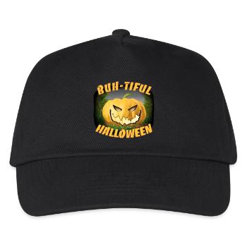 Halloween Kürbis - Kinder Basecap - Schwarz - Vorne
