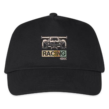 retro racing car racing tuner tuning race - Kids’ Baseball Cap - black - Front