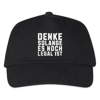 Denke solange es noch legal ist - Kinder Basecap - Schwarz - Vorne