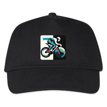 Fahrradfahrer auf dem Rennrad Triathlet Geschenk - Kinder Basecap - Schwarz - Vorne