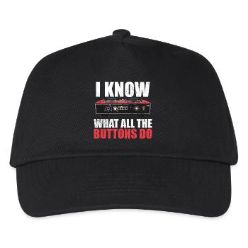 I know what all the buttons do - Kids’ Baseball Cap - black - Front