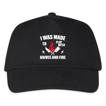 i was made to play with knives and fire - Cooking - Kids’ Baseball Cap - black - Front