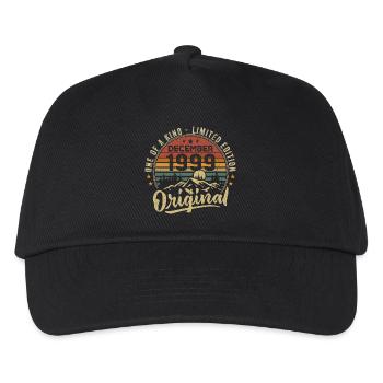 Retro Vintage December 1999 Birthday Gift - Kids’ Baseball Cap - black - Front