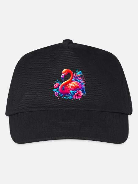 Flamingo - Kinder Basecap - Schwarz