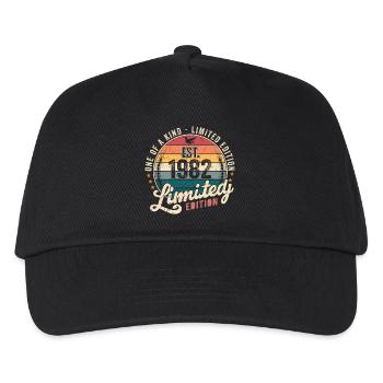 geburtstagsgeschenk 1982 Jahrgang 1982 Retro 1982 - Kinder Basecap - Schwarz - Vorne
