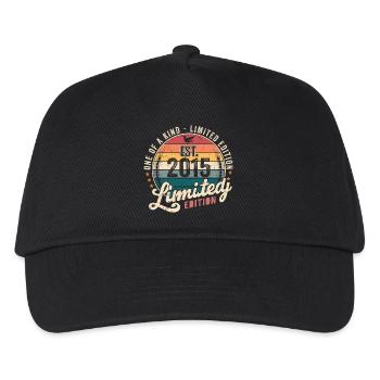 Geburtstagsgeschenk 2015 Jahrgang 2015 Retro 2015 - Kinder Basecap - Schwarz - Vorne