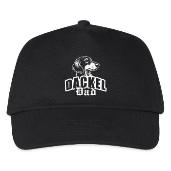 "Dackel Dad" mit Hundekopf - Kinder Basecap - Schwarz - Vorne