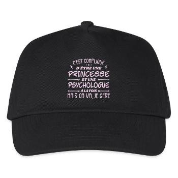 C'est compliqué d'être Une Princesse Psychologue - Casquette de baseball Enfant - noir - Devant