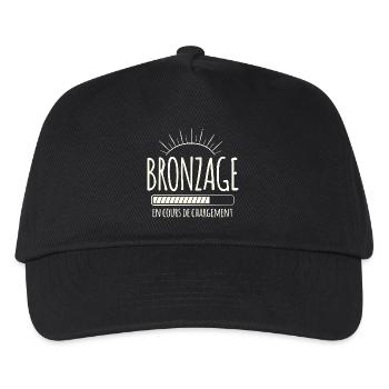 Tan Loading, Summer, Vacation, French - Kids’ Baseball Cap - black - Front