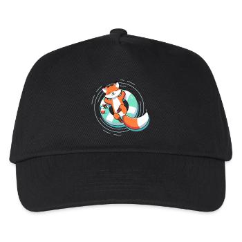 Renard détendu dans la piscine – été et légèreté - Casquette de baseball Enfant - noir - Devant