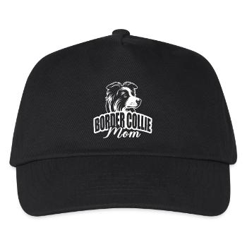 "Border Collie Mom" mit Hundekopf - Kinder Basecap - Schwarz - Vorne
