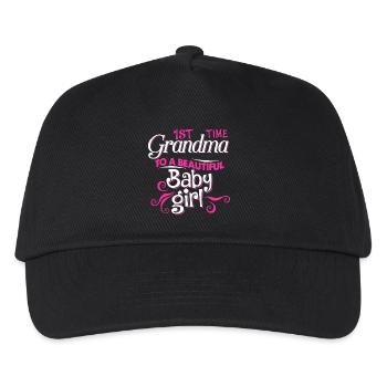 First Time Grandma To Beautiful Baby Girl - Kids’ Baseball Cap - black - Front