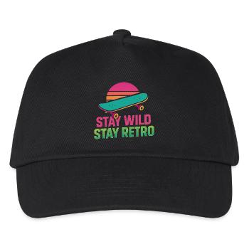 Stay Wild Retro Skate - Kinder Basecap - Schwarz - Vorne