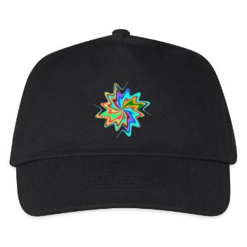 Regenbogen Wirbelstern - Kinder Basecap - Schwarz - Vorne