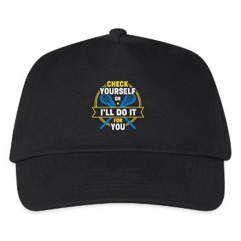 Lacrosse Check Yourself Or I'll Do It - Kids’ Baseball Cap - black - Front