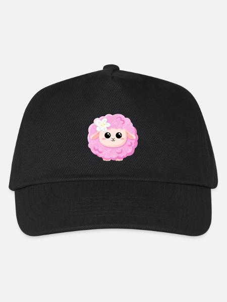Süßes rosa Schaf - Kinder Basecap - Schwarz