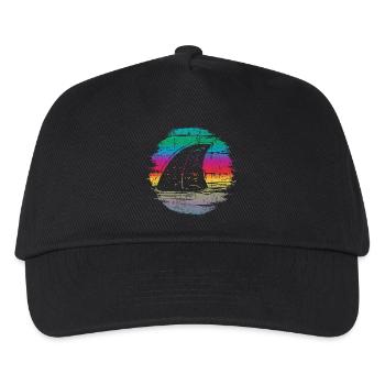 Sonnenuntergang Surfer Welle Illustration - Kinder Basecap - Schwarz - Vorne