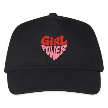 Feminist Girl Power Herz Design - Kinder Basecap - Schwarz - Vorne