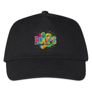 Hoops Basketball Sport Geschenkidee BBall - Kinder Basecap - Schwarz - Vorne