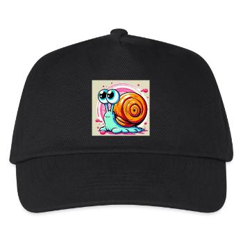 Schnecke - Kinder Basecap - Schwarz - Vorne