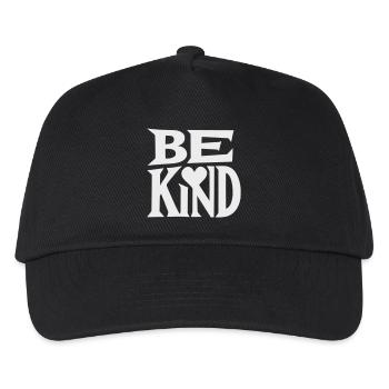 Be kind Slogan mit Herz - Kinder Basecap - Schwarz - Vorne