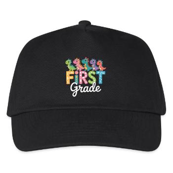 Dinosaure kawaii en première année de rentrée scolaire - Casquette de baseball Enfant - noir - Devant